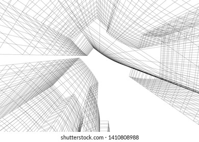 Concept 3d architecture, vector illustration