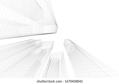 Concept 3d architecture, vector illustration