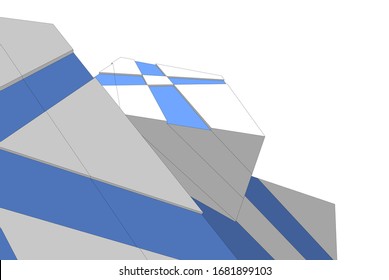 Concepto de arquitectura 3d, ilustración vectorial