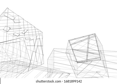 Concept 3d architecture, vector illustration