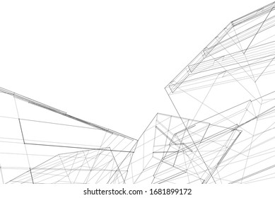 Concept 3d architecture, vector illustration