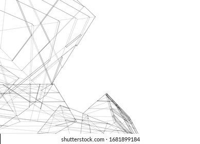 Concepto de arquitectura 3d, ilustración vectorial