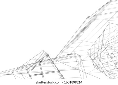 Concept 3d architecture, vector illustration