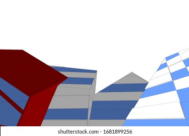 Concepto de arquitectura 3d, ilustración vectorial
