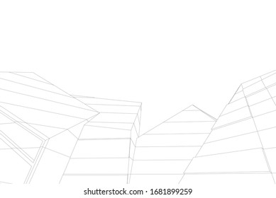 Concept 3d architecture, vector illustration