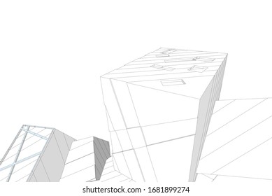 Concept 3d architecture, vector illustration