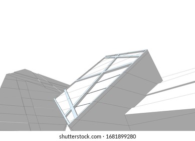 Konzeption 3d-Architektur, Vektorillustration