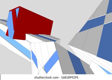 Concept 3d architecture, vector illustration