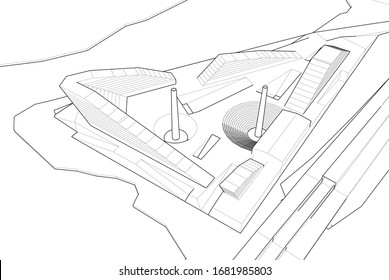 Concept 3d architecture, vector illustration