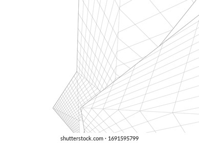 Concepto de arquitectura 3d, ilustración vectorial