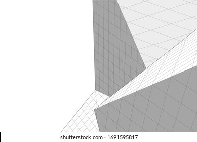 Concepto de arquitectura 3d, ilustración vectorial