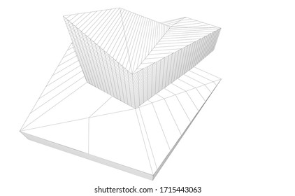 Concepto de arquitectura 3d, ilustración vectorial