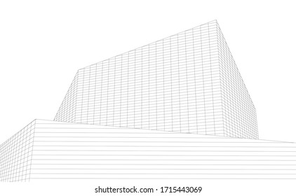 Concepto de arquitectura 3d, ilustración vectorial