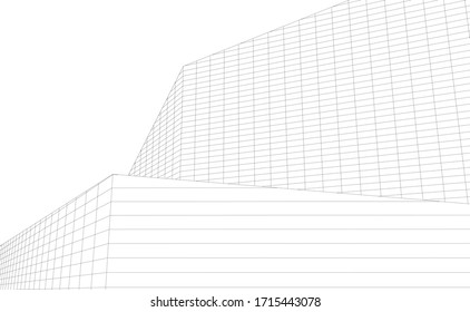 Concepto de arquitectura 3d, ilustración vectorial