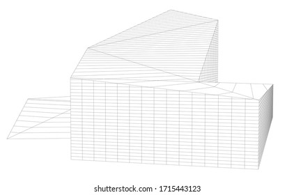 Concepto de arquitectura 3d, ilustración vectorial
