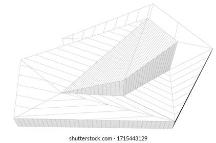Concepto de arquitectura 3d, ilustración vectorial