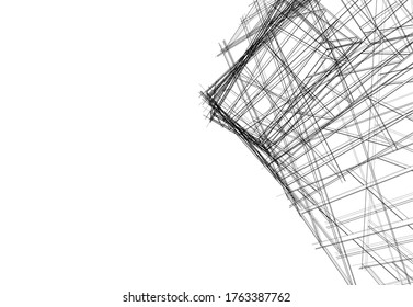Concepto de construcción de arquitectura moderna en 3d