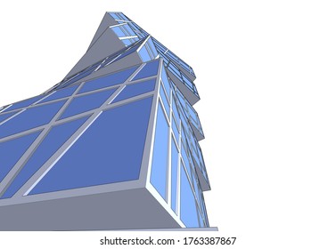 Concepto de construcción de arquitectura moderna en 3d