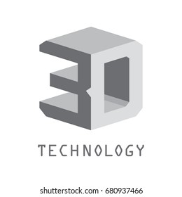 Concept of 3d technology logo. VECTOR .
