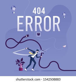 Concept 404 Error Page or File not found for web page