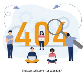 Concept 404 Error Page or File not found for web page, banner, presentation, social media, documents, cards, posters. Vector illustration in flat style