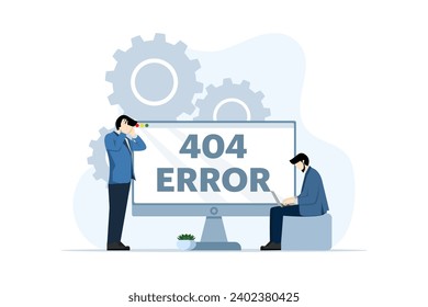 Concept of 404 Error Page or File not found. website maintenance error, web page under construction, for web page, banner, presentation, social media, document, card, poster, flat vector illustration.