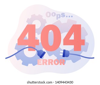 Concept 404 Error Page. Flat cartoon style. Vector illustration