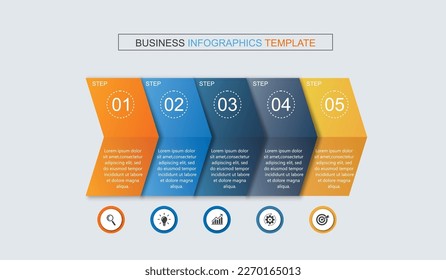 concept 5 successive steps of progressive business development simple infographic design template abstract vector illustration	
