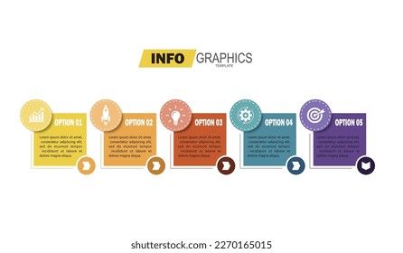 concept 5 successive steps of progressive business development simple infographic design template abstract vector illustration	
