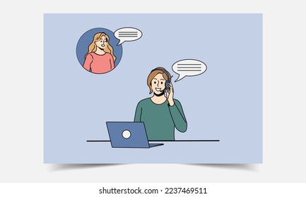 Concept about online customer service care vector illustration