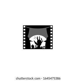 the concept is about the production of horror films, very suitable for film logos, photography, and games