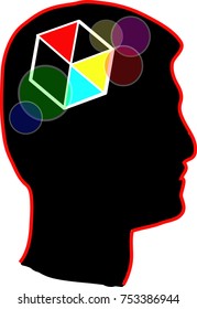 Concept about psychology with a human head stylized