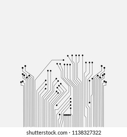 The concept abstract black, white, geometric elements with shapes. Lines and Dots isolate on white Background. Circuit boards elements Vector illustration for your business presentations.