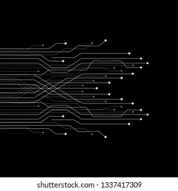 The concept abstract black, white, geometric elements with shapes. Lines and dots isolate on white Background. Circuit boards elements Vector illustration for your business presentations.