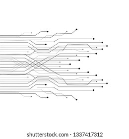 The concept abstract black, white, geometric elements with shapes. Lines and dots isolate on white Background. Circuit boards elements Vector illustration for your business presentations.