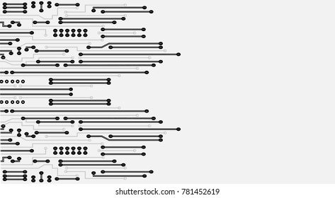 The concept abstract black, white, geometric elements with shapes. Lines and Dots isolate on white Background. Circuit boards elements Vector illustration for your business presentations.  