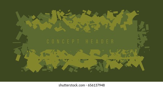 concept abstract chaos geometry header. vector illustration of military style pattern for surface design 