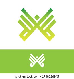 The concept of the abstract geometric butterfly logo. Vector logo design template