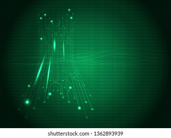 The concept abstract geometric elements with shapes. Lines, Dots and Slanting lines on dark green background. Circuit boards number elements Vector illustration for your business.