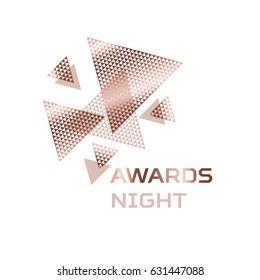 Concept abstract geometry design element. rose gold vector illustration for header, card, invitation, surface design