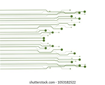 The concept abstract green, white, geometric elements with shapes. Lines and Dots isolate on white Background. Circuit boards elements Vector illustration for your business presentations.