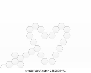 Concept abstract hexagon background. Technology  on white background.  Embossed Hexagon , honeycomb ,light and shadow. Vector illustration.
