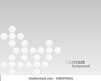 Concept abstract hexagon background. Technology  on white background.  Embossed Hexagon , honeycomb ,light and shadow. Vector illustration.