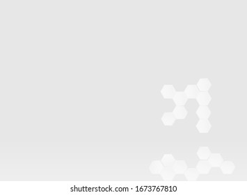Concept abstract hexagon background. Technology  on white background.  Embossed Hexagon , honeycomb ,light and shadow. Vector illustration.