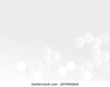 Concept abstract hexagon background. Technology  on white background.  Embossed Hexagon , honeycomb ,light and shadow. Vector illustration.