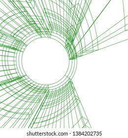 Concept abstract linear 3d architecture