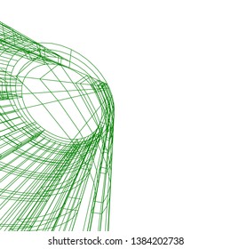 Concept abstract linear 3d architecture