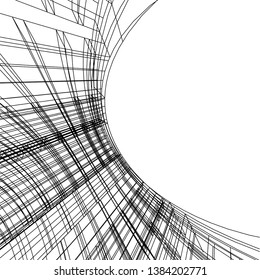 Concept abstract linear 3d architecture