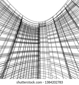 Concept abstract linear 3d architecture