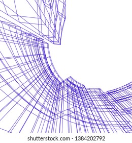 Concept abstract linear 3d architecture